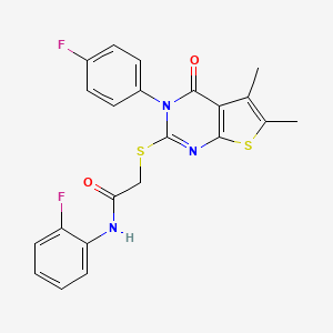 N-(2-fluorophenyl)-2-{[3-(4-fluorophenyl)-5,6-dimethyl-4-oxo-3,4-dihydrothieno[2,3-d]pyrimidin-2-yl]sulfanyl}acetamide