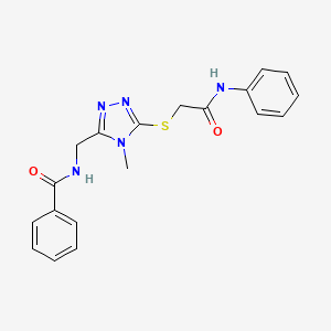 molecular formula C19H19N5O2S B3643020 N-[(4-methyl-5-{[2-oxo-2-(phenylamino)ethyl]sulfanyl}-4H-1,2,4-triazol-3-yl)methyl]benzamide 