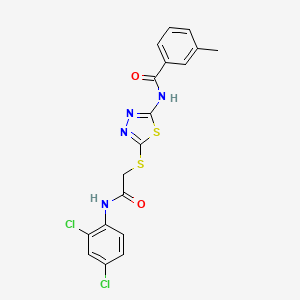 N-[5-[2-(2,4-dichloroanilino)-2-oxoethyl]sulfanyl-1,3,4-thiadiazol-2-yl]-3-methylbenzamide