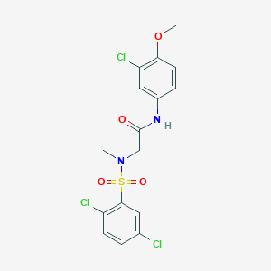 molecular formula C16H15Cl3N2O4S B3643104 N~1~-(3-chloro-4-methoxyphenyl)-N~2~-[(2,5-dichlorophenyl)sulfonyl]-N~2~-methylglycinamide 