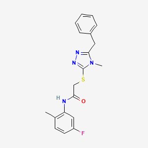 molecular formula C19H19FN4OS B3643119 2-[(5-benzyl-4-methyl-4H-1,2,4-triazol-3-yl)sulfanyl]-N-(5-fluoro-2-methylphenyl)acetamide 