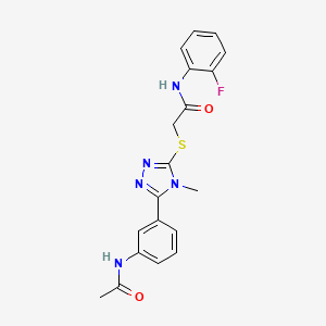 2-{[5-(3-ACETAMIDOPHENYL)-4-METHYL-1,2,4-TRIAZOL-3-YL]SULFANYL}-N-(2-FLUOROPHENYL)ACETAMIDE