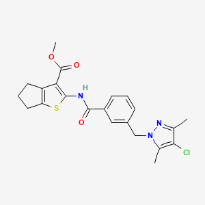 METHYL 2-{3-[(4-CHLORO-3,5-DIMETHYL-1H-PYRAZOL-1-YL)METHYL]BENZAMIDO}-4H,5H,6H-CYCLOPENTA[B]THIOPHENE-3-CARBOXYLATE