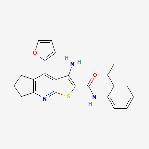 3-amino-N-(2-ethylphenyl)-4-(2-furyl)-6,7-dihydro-5H-cyclopenta[b]thieno[3,2-e]pyridine-2-carboxamide