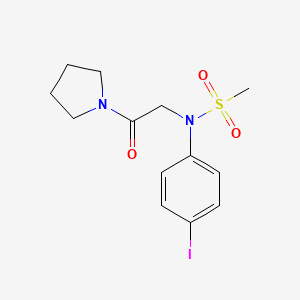 molecular formula C13H17IN2O3S B3643192 N-(4-iodophenyl)-N-(2-oxo-2-pyrrolidin-1-ylethyl)methanesulfonamide 