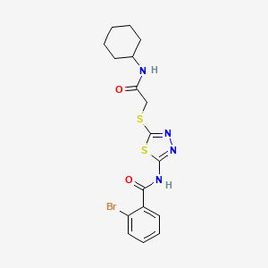 molecular formula C17H19BrN4O2S2 B3643198 2-BROMO-N-(5-{[(CYCLOHEXYLCARBAMOYL)METHYL]SULFANYL}-1,3,4-THIADIAZOL-2-YL)BENZAMIDE 