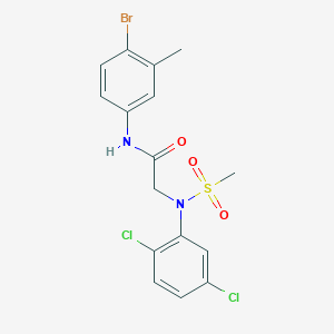 molecular formula C16H15BrCl2N2O3S B3643205 N-(4-bromo-3-methylphenyl)-N~2~-(2,5-dichlorophenyl)-N~2~-(methylsulfonyl)glycinamide 