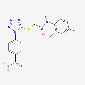 4-[5-({2-[(2,4-dimethylphenyl)amino]-2-oxoethyl}thio)-1H-tetrazol-1-yl]benzamide