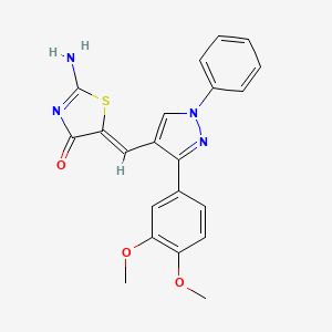 5-{[3-(3,4-dimethoxyphenyl)-1-phenyl-1H-pyrazol-4-yl]methylene}-2-imino-1,3-thiazolidin-4-one