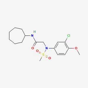 molecular formula C17H25ClN2O4S B3643285 N~2~-(3-chloro-4-methoxyphenyl)-N-cycloheptyl-N~2~-(methylsulfonyl)glycinamide 