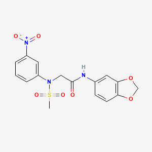 N-(1,3-benzodioxol-5-yl)-2-(N-methylsulfonyl-3-nitroanilino)acetamide