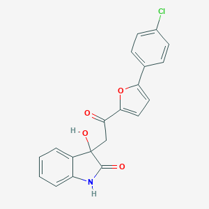 molecular formula C20H14ClNO4 B364330 3-{2-[5-(4-chlorophenyl)-2-furyl]-2-oxoethyl}-3-hydroxy-1,3-dihydro-2H-indol-2-one CAS No. 925124-50-1