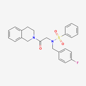 N-[2-(3,4-dihydro-1H-isoquinolin-2-yl)-2-oxoethyl]-N-[(4-fluorophenyl)methyl]benzenesulfonamide