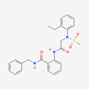 molecular formula C25H27N3O4S B3643350 N-benzyl-2-{[N-(2-ethylphenyl)-N-(methylsulfonyl)glycyl]amino}benzamide 