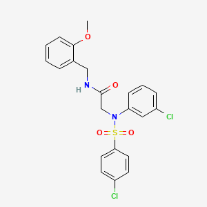 molecular formula C22H20Cl2N2O4S B3643366 N~2~-(3-chlorophenyl)-N~2~-[(4-chlorophenyl)sulfonyl]-N~1~-(2-methoxybenzyl)glycinamide 