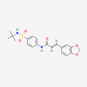 (E)-3-(1,3-BENZODIOXOL-5-YL)-N-{4-[(TERT-BUTYLAMINO)SULFONYL]PHENYL}-2-PROPENAMIDE