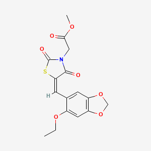 methyl {(5E)-5-[(6-ethoxy-1,3-benzodioxol-5-yl)methylidene]-2,4-dioxo-1,3-thiazolidin-3-yl}acetate