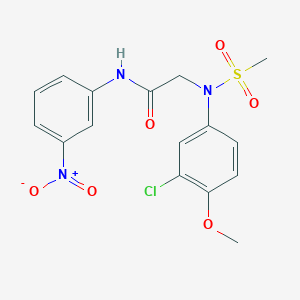 molecular formula C16H16ClN3O6S B3643382 N~2~-(3-chloro-4-methoxyphenyl)-N~2~-(methylsulfonyl)-N~1~-(3-nitrophenyl)glycinamide 