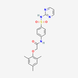 molecular formula C21H22N4O4S B3643396 N-[4-(pyrimidin-2-ylsulfamoyl)phenyl]-2-(2,4,6-trimethylphenoxy)acetamide 