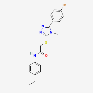 molecular formula C19H19BrN4OS B3643403 2-{[5-(4-bromophenyl)-4-methyl-4H-1,2,4-triazol-3-yl]thio}-N-(4-ethylphenyl)acetamide 