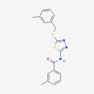 molecular formula C18H17N3OS2 B3643412 3-methyl-N-{5-[(3-methylbenzyl)sulfanyl]-1,3,4-thiadiazol-2-yl}benzamide 