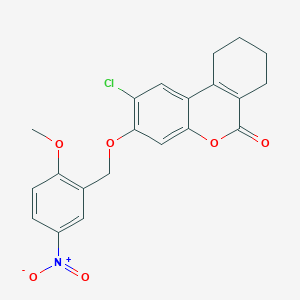 2-CHLORO-3-[(2-METHOXY-5-NITROPHENYL)METHOXY]-6H,7H,8H,9H,10H-CYCLOHEXA[C]CHROMEN-6-ONE