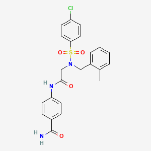 4-{[N-[(4-chlorophenyl)sulfonyl]-N-(2-methylbenzyl)glycyl]amino}benzamide