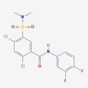 2,4-dichloro-N-(3,4-difluorophenyl)-5-(dimethylsulfamoyl)benzamide