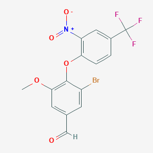 molecular formula C15H9BrF3NO5 B3643447 3-bromo-5-methoxy-4-[2-nitro-4-(trifluoromethyl)phenoxy]benzaldehyde 