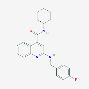 N-cyclohexyl-2-[(4-fluorophenyl)methylamino]quinoline-4-carboxamide