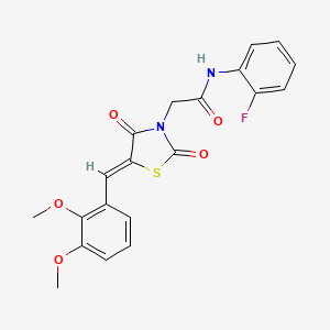 2-[(5Z)-5-(2,3-dimethoxybenzylidene)-2,4-dioxo-1,3-thiazolidin-3-yl]-N-(2-fluorophenyl)acetamide