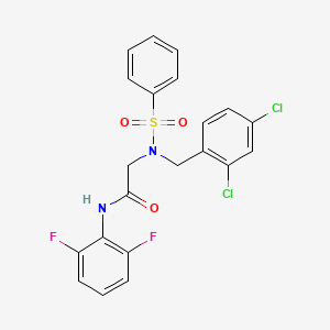 molecular formula C21H16Cl2F2N2O3S B3643469 N~2~-(2,4-dichlorobenzyl)-N~1~-(2,6-difluorophenyl)-N~2~-(phenylsulfonyl)glycinamide 