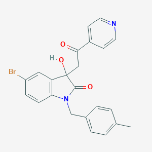 molecular formula C23H19BrN2O3 B364350 5-bromo-3-hydroxy-1-(4-methylbenzyl)-3-[2-oxo-2-(4-pyridinyl)ethyl]-1,3-dihydro-2H-indol-2-one CAS No. 879578-62-8