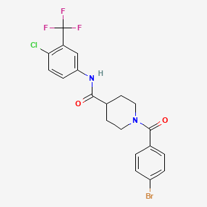 1-(4-bromobenzoyl)-N-[4-chloro-3-(trifluoromethyl)phenyl]piperidine-4-carboxamide