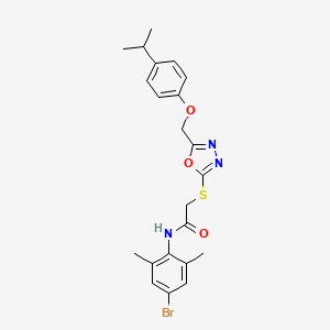 N-(4-bromo-2,6-dimethylphenyl)-2-[(5-{[4-(propan-2-yl)phenoxy]methyl}-1,3,4-oxadiazol-2-yl)sulfanyl]acetamide