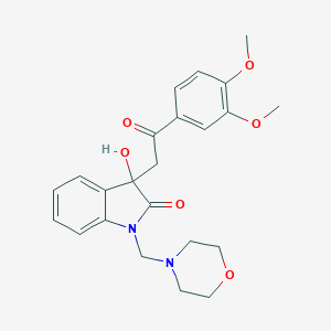 molecular formula C23H26N2O6 B364354 3-[2-(3,4-dimethoxyphenyl)-2-oxoethyl]-3-hydroxy-1-(morpholin-4-ylmethyl)-1,3-dihydro-2H-indol-2-one CAS No. 864964-59-0