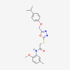 N-(2-methoxy-5-methylphenyl)-2-[[5-[(4-propan-2-ylphenoxy)methyl]-1,3,4-oxadiazol-2-yl]sulfanyl]acetamide