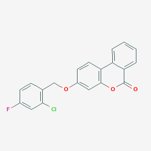 molecular formula C20H12ClFO3 B3643574 3-[(2-CHLORO-4-FLUOROPHENYL)METHOXY]-6H-BENZO[C]CHROMEN-6-ONE 