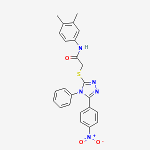 N-(3,4-dimethylphenyl)-2-{[5-(4-nitrophenyl)-4-phenyl-4H-1,2,4-triazol-3-yl]sulfanyl}acetamide