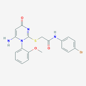 2-[6-amino-1-(2-methoxyphenyl)-4-oxopyrimidin-2-yl]sulfanyl-N-(4-bromophenyl)acetamide