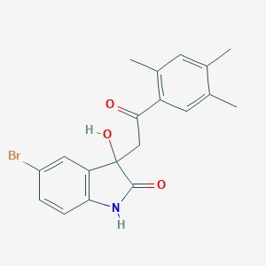 molecular formula C19H18BrNO3 B364363 5-bromo-3-hydroxy-3-[2-oxo-2-(2,4,5-trimethylphenyl)ethyl]-1,3-dihydro-2H-indol-2-one CAS No. 865073-05-8