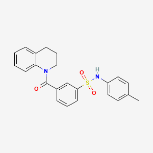 molecular formula C23H22N2O3S B3643632 3-(3,4-dihydro-2H-quinoline-1-carbonyl)-N-(4-methylphenyl)benzenesulfonamide CAS No. 4208-35-9