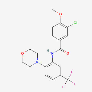 molecular formula C19H18ClF3N2O3 B3643663 3-chloro-4-methoxy-N-[2-(4-morpholinyl)-5-(trifluoromethyl)phenyl]benzamide 