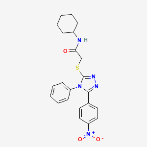 N-cyclohexyl-2-{[5-(4-nitrophenyl)-4-phenyl-4H-1,2,4-triazol-3-yl]sulfanyl}acetamide