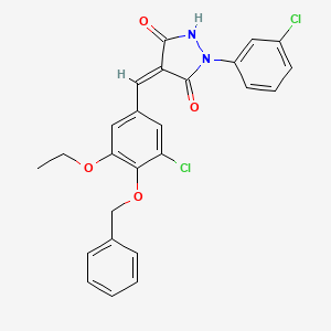 4-[4-(benzyloxy)-3-chloro-5-ethoxybenzylidene]-1-(3-chlorophenyl)-3,5-pyrazolidinedione