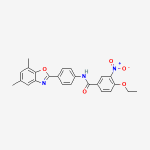 molecular formula C24H21N3O5 B3643684 N-[4-(5,7-dimethyl-1,3-benzoxazol-2-yl)phenyl]-4-ethoxy-3-nitrobenzamide 