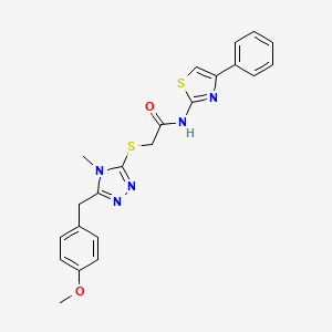 2-{[5-(4-methoxybenzyl)-4-methyl-4H-1,2,4-triazol-3-yl]sulfanyl}-N-(4-phenyl-1,3-thiazol-2-yl)acetamide