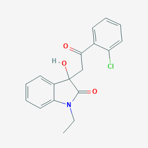 molecular formula C18H16ClNO3 B364371 3-[2-(2-chlorophenyl)-2-oxoethyl]-1-ethyl-3-hydroxy-1,3-dihydro-2H-indol-2-one CAS No. 865073-14-9