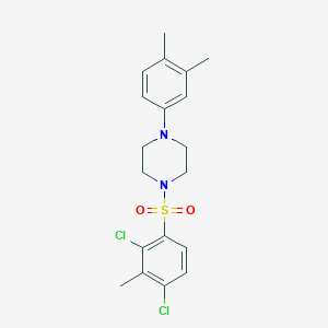 molecular formula C19H22Cl2N2O2S B3643745 1-(2,4-Dichloro-3-methylbenzenesulfonyl)-4-(3,4-dimethylphenyl)piperazine 