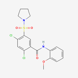 2,4-DICHLORO-N-(2-METHOXYPHENYL)-5-(PYRROLIDINE-1-SULFONYL)BENZAMIDE